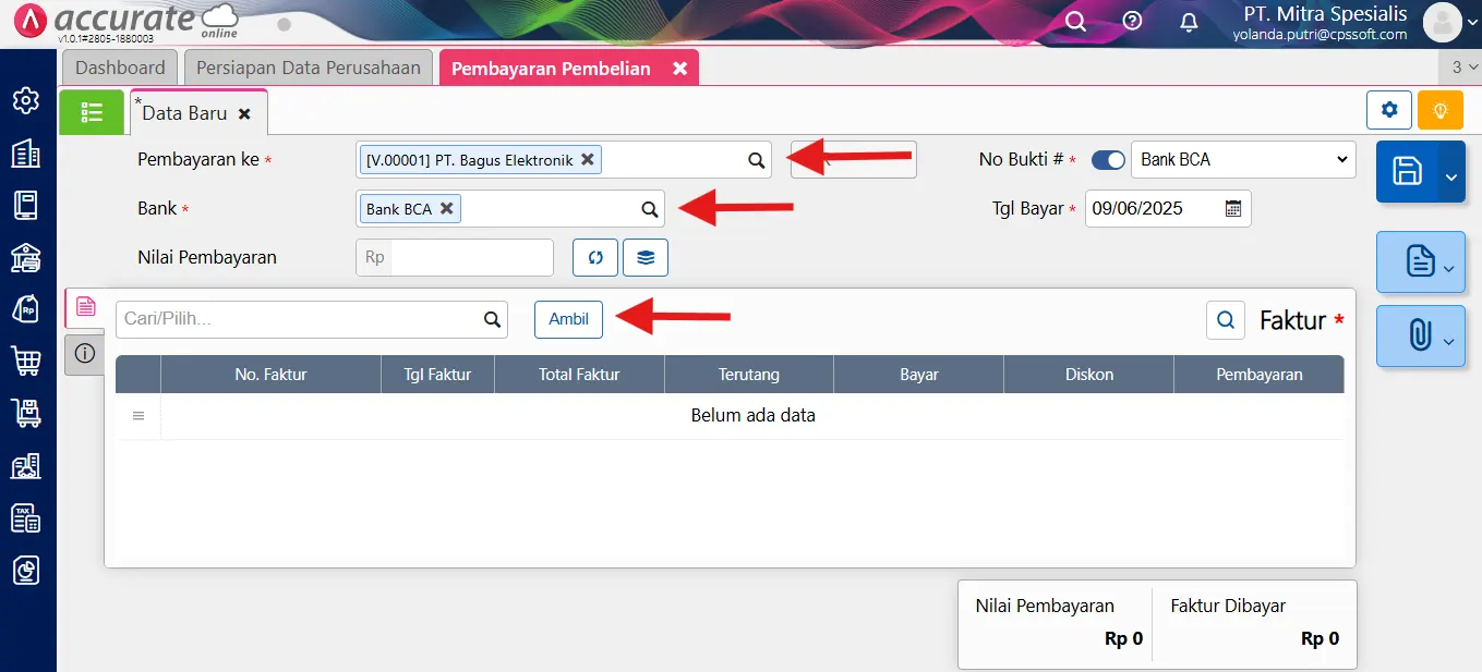 Cara mencatat pembelian aset tetap melalui faktur pembelian